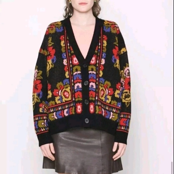 NWT Farm Rio Flowers Tapestry Cardigan. Size XS. - Picture 1 of 15